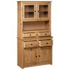 vidaXL Highboard Natural Solid pine wood Medium Highboard Rectangular