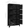 vidaXL Locker Cabinet Black Steel Large Locks Locker Cabinet