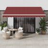vidaXL Manual Retractable Awning Burgundy 157.5x118.1"