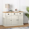 vidaXL Sideboard White Solid pine wood, engineered wood, metal Compact