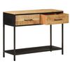 vidaXL Console Table Natural wood and black Solid mango wood, iron Medium