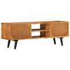 vidaXL TV Cabinet Honey-Colored Solid Acacia Wood and Metal Medium