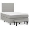 vidaXL Box Spring Bed with Mattress Light Gray Polyester 47.2 x 74.8 in