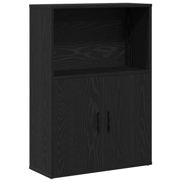 vidaXL Bookcase Black Oak Engineered wood Medium Bookcase Rectangular