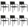 vidaXL Garden Dining Set Black Poly Rattan, Steel, Tempered Glass Large
