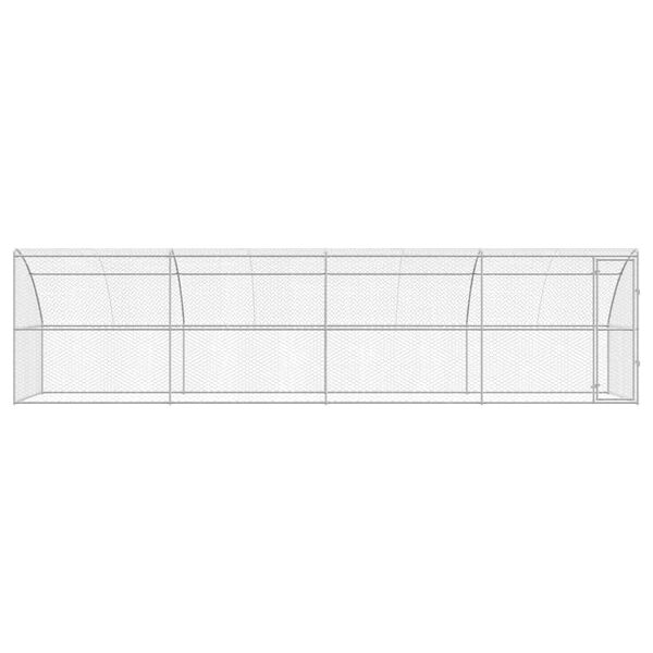 vidaXL Dog Kennel 4 pcs Silver 26.25 x 6.56 x 6.56 ft Galvanised steel