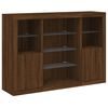 vidaXL Sideboard Set of 3 Brown Oak Engineered Wood, Glass Large