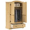 vidaXL Wardrobe Honey Solid Pine Wood Large Rectangular Rustic Locks
