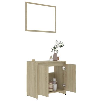 vidaXL Bathroom Furniture Set Sonoma Oak Engineered Wood