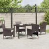 vidaXL Garden Dining Set with Cushion 5 pcs Brown Poly Rattan