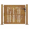 vidaXL Garden Gate 39.4x29.5" Corten Steel Bamboo Design