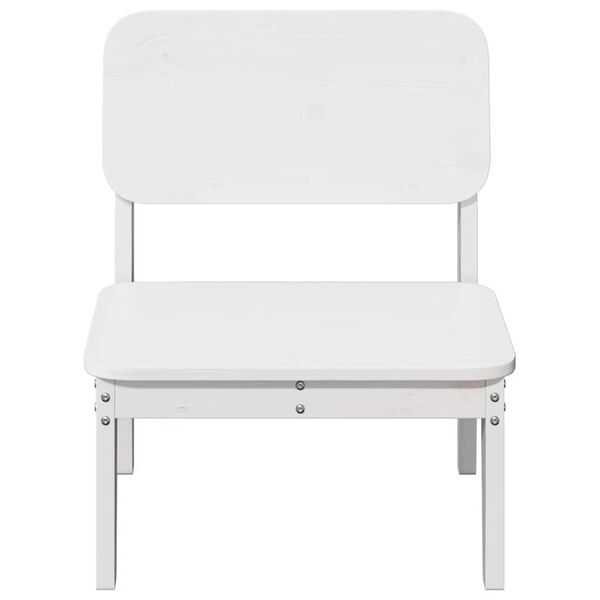 vidaXL Garden Chair White Solid Pine Wood Standard Garden Chair