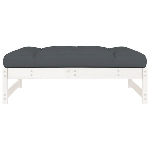 vidaXL Garden Footstool White, Anthracite