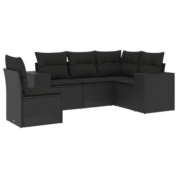 vidaXL Garden Sofa Set Black