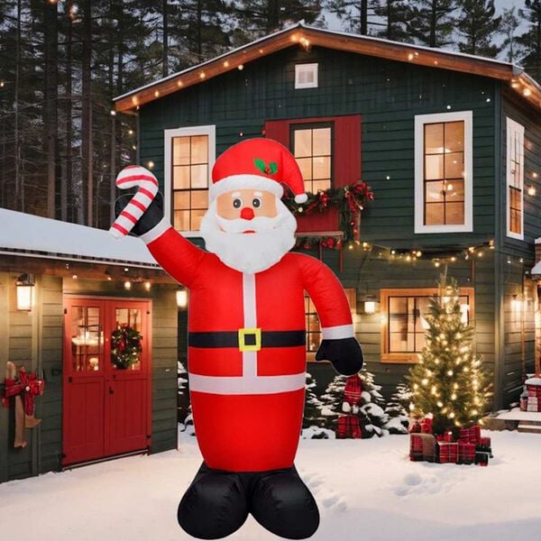 vidaXL Inflatable Santa Claus Multicolor Polyester 8 ft