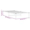 vidaXL Metal Bed Frame without Mattress White 39.4"x78.7"
