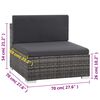 vidaXL Sofa Set Grey Polyethylene Rattan 6 Piece Set Modular