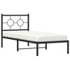 vidaXL Bed Frame Black Powder-Coated Steel Small Single Industrial