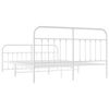 vidaXL Bed Frame White Powder-coated steel 70.9x78.7 in Super King