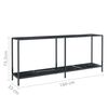 vidaXL Console Table Black Tempered glass and powder-coated steel