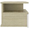 vidaXL Floating Nightstand Set of 2 White and sonoma oak Engineered wood