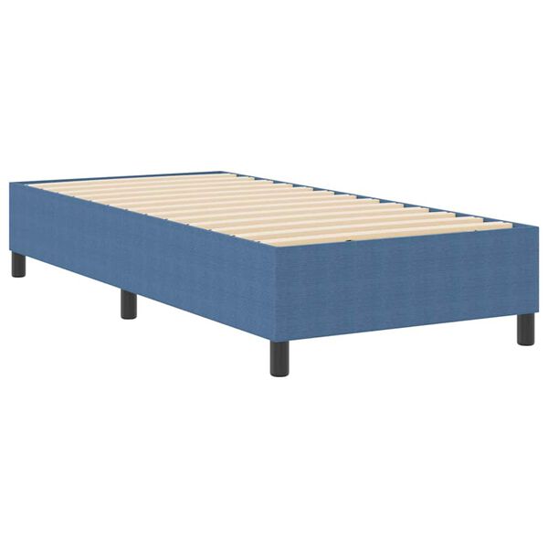 vidaXL Platform Bed Frame Blue 31.50 x 78.74 in Fabric