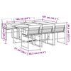 vidaXL Garden Dining Set White Textilene fabric Large Foldable