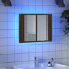 vidaXL LED Mirror Cabinet Brown oak Engineered wood Medium