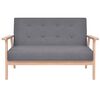vidaXL Sofa Set Dark Grey Polyester, Wood Standard Classy Design