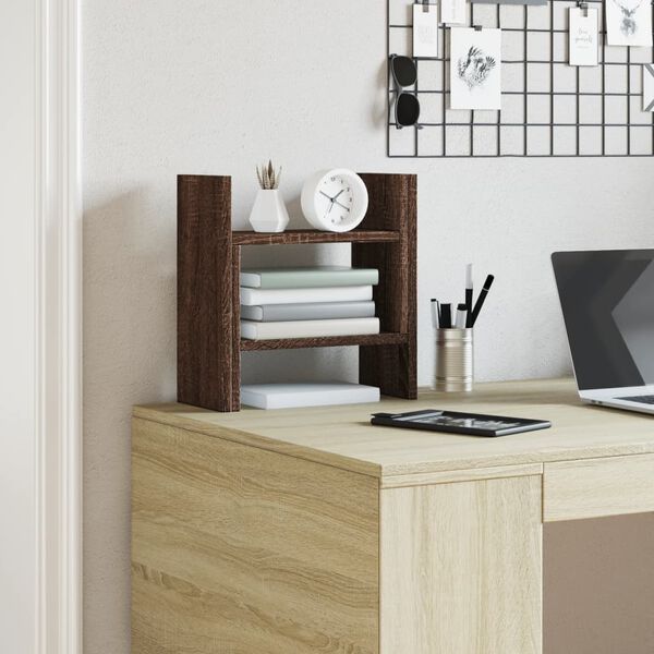 vidaXL Desk Organiser Brown Oak 13.6x6.1x14.0" Engineered wood
