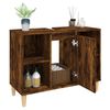 vidaXL Sink Cabinet Smoked oak Engineered wood, solid eucalyptus Medium