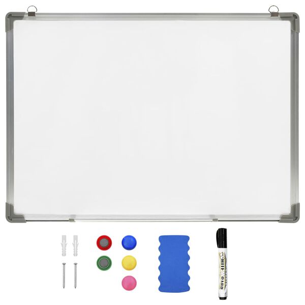 vidaXL Magnetic Dry-erase Whiteboard White 35.4x23.6" Steel