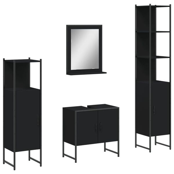 vidaXL Bathroom Cabinet Set Black