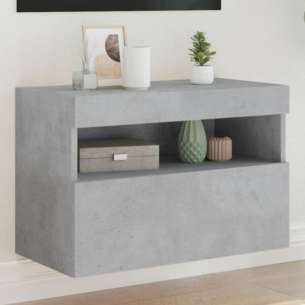 vidaXL TV Wall Cabinet Concrete Gray Engineered Wood Medium