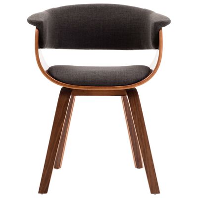 vidaXL Dining Chair Gray Bent Wood and Fabric