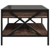 vidaXL Coffee Table Brown Oak Engineered Wood, Glass, Metal Medium