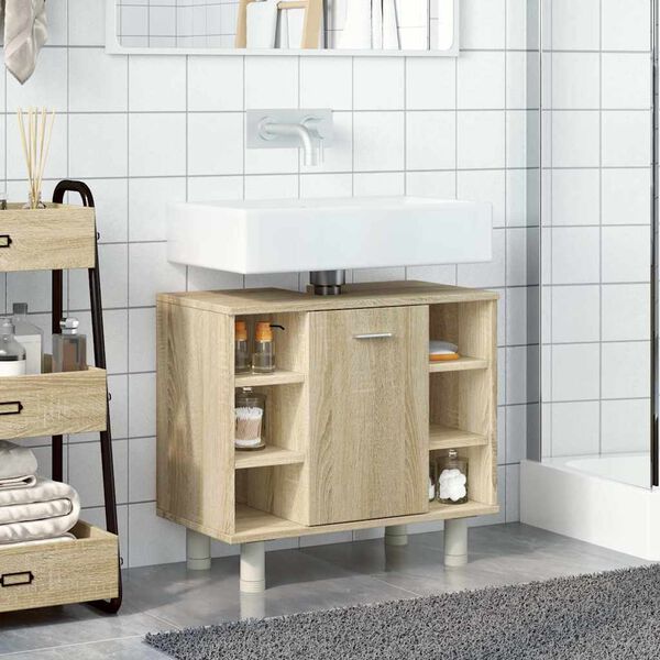 vidaXL Bathroom Cabinet Sonoma oak Engineered wood Medium
