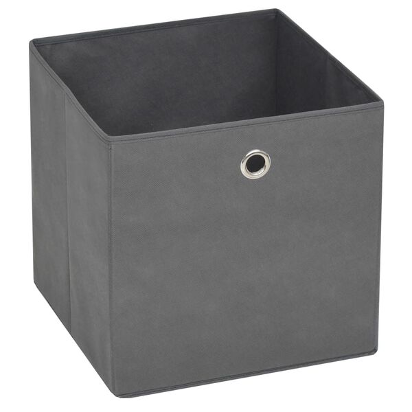 vidaXL Storage Box Set of 10 Gray Non-woven Fabric Collapsible