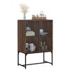 vidaXL Side Cabinet Brown Oak Engineered Wood 27.2x14.6x39.4 in