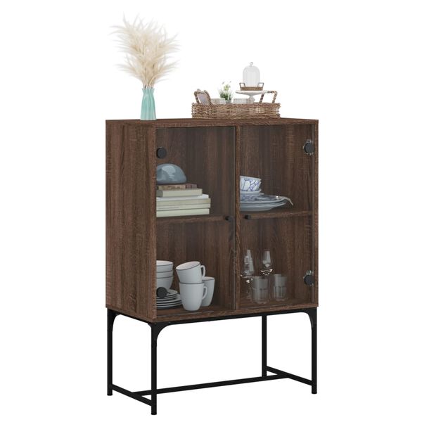 vidaXL Side Cabinet Brown Oak Engineered Wood 27.2x14.6x39.4 in