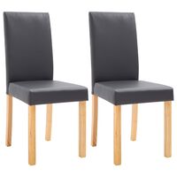 vidaXL Dining Chairs 2 pcs Gray Faux Leather