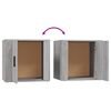 vidaXL Bedside Cabinet Set of 2 Grey Sonoma Engineered wood Standard