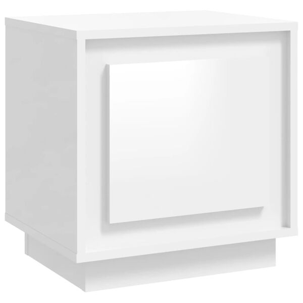 vidaXL Bedside Cabinet High gloss white Engineered wood Small
