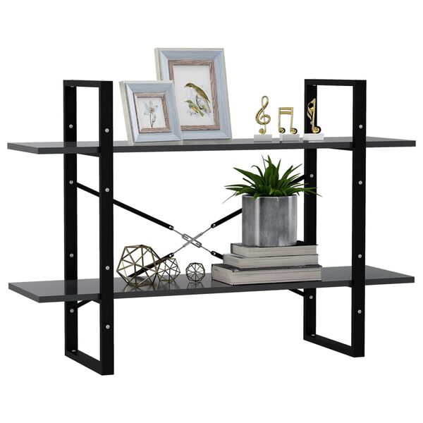 vidaXL Book Cabinet Grey Engineered wood, metal 39.4x11.8x27.6 in