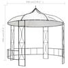 vidaXL Gazebo White and black Fabric (100% polyester), Powder-coated iron