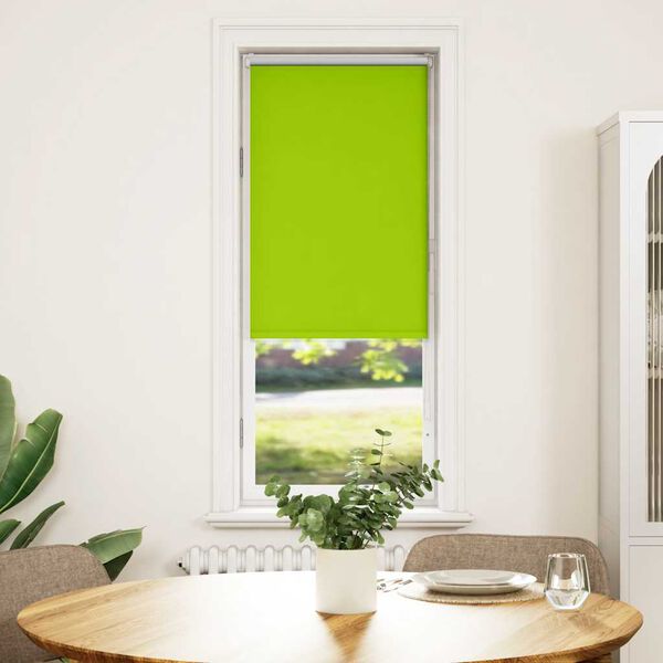 vidaXL Roller Blind Leaves green 100% polyester, aluminum 15.7 x 51.2 in