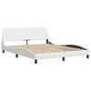 vidaXL Bed Frame "Viana" without Mattress White 59.8"x79.9" Faux Leather