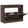 vidaXL Shoe Cabinet Brown Oak Engineered Wood Compact Shoe Cabinet