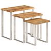 vidaXL Nesting Table Brown Solid Acacia Wood Small, Medium, Large