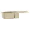 vidaXL Granite Kitchen Sink Double Basins Beige